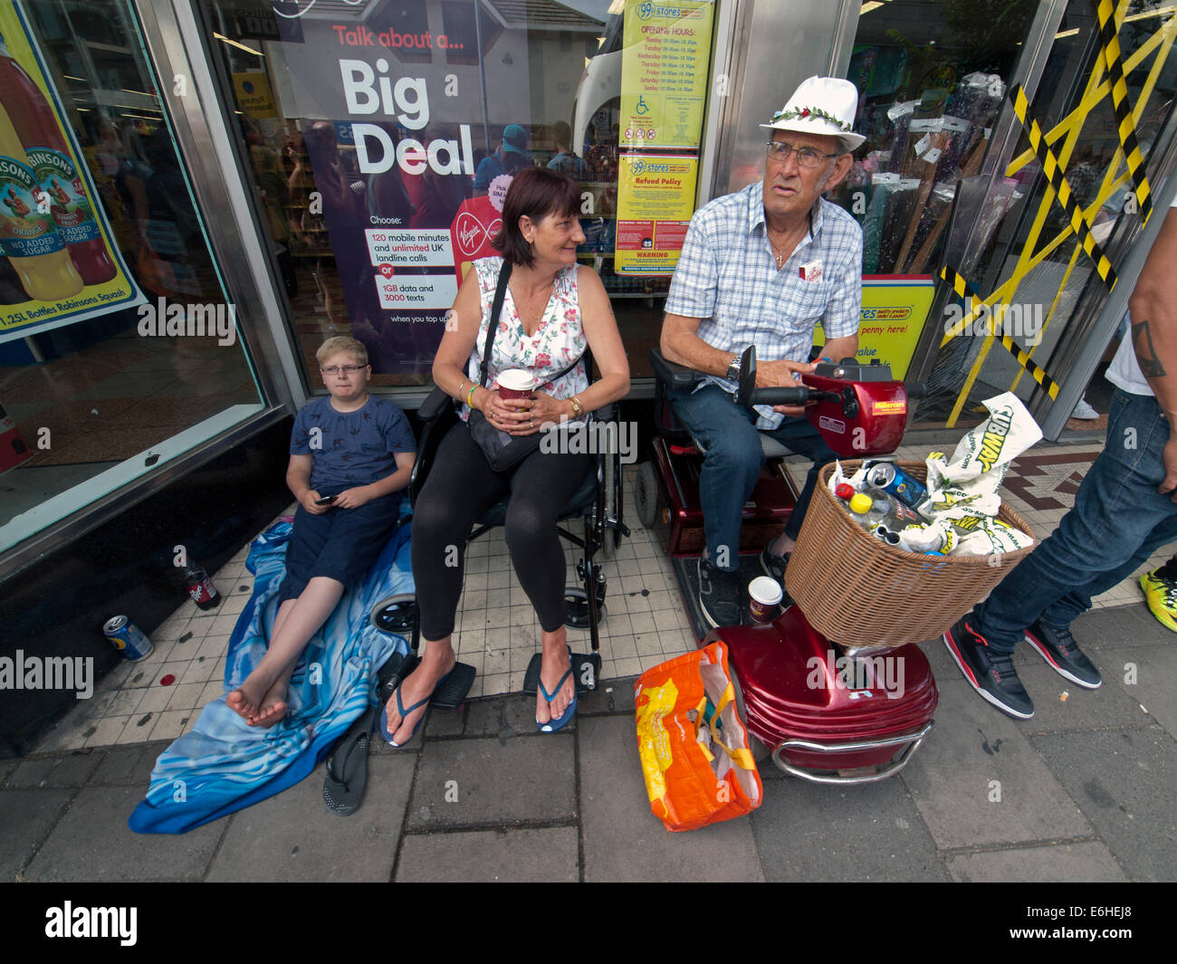 People out on the London Road in Brighton on the day of Pride 2014 Stock Photo