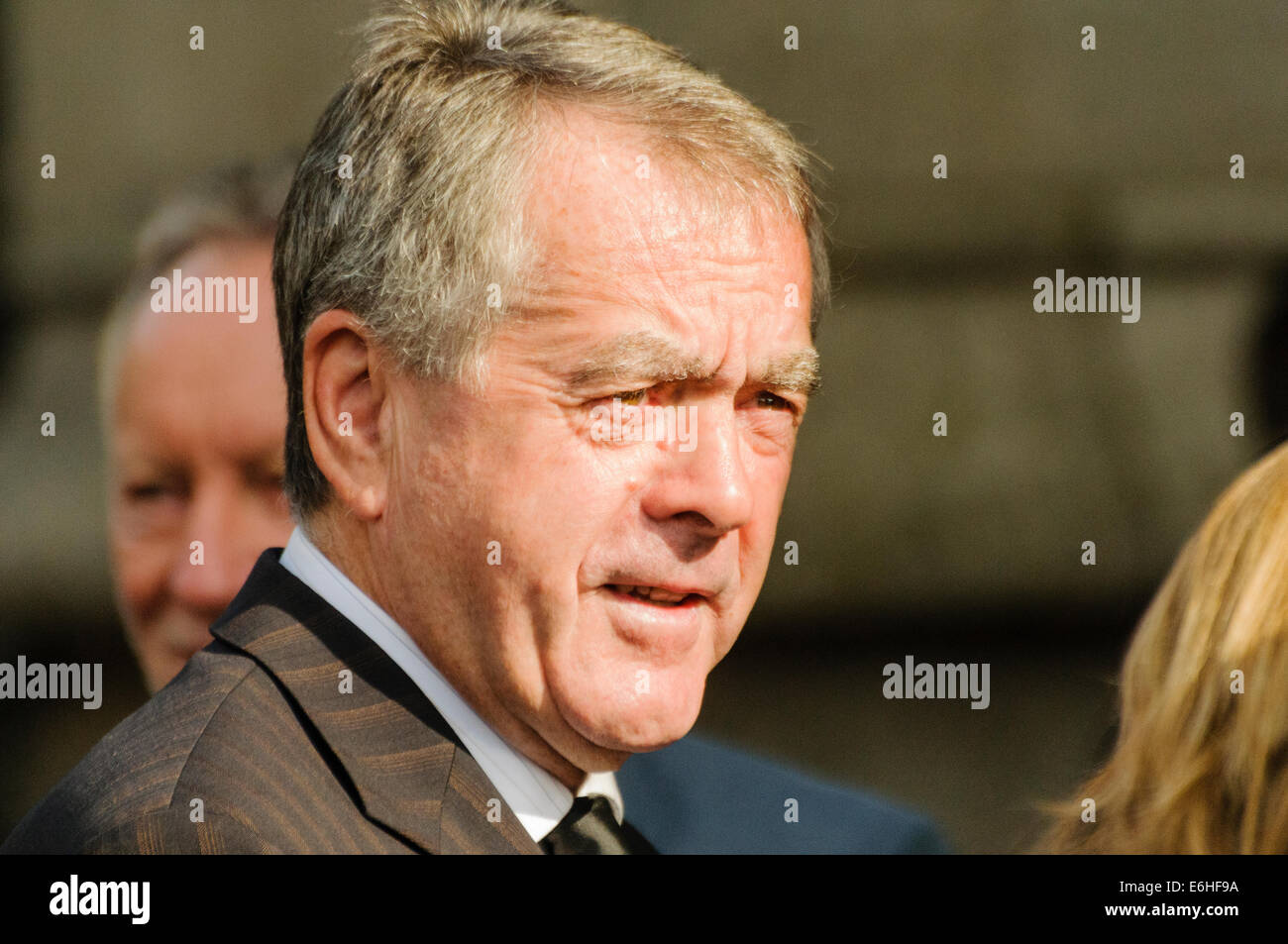 Londonderry, Northern Ireland. 24 August 2014 - Fellow presenter Sean Coyle  attends the funeral of Northern Ireland broadcaster Gerry Anderson Credit:  Stephen Barnes/Alamy Live News Stock Photo - Alamy