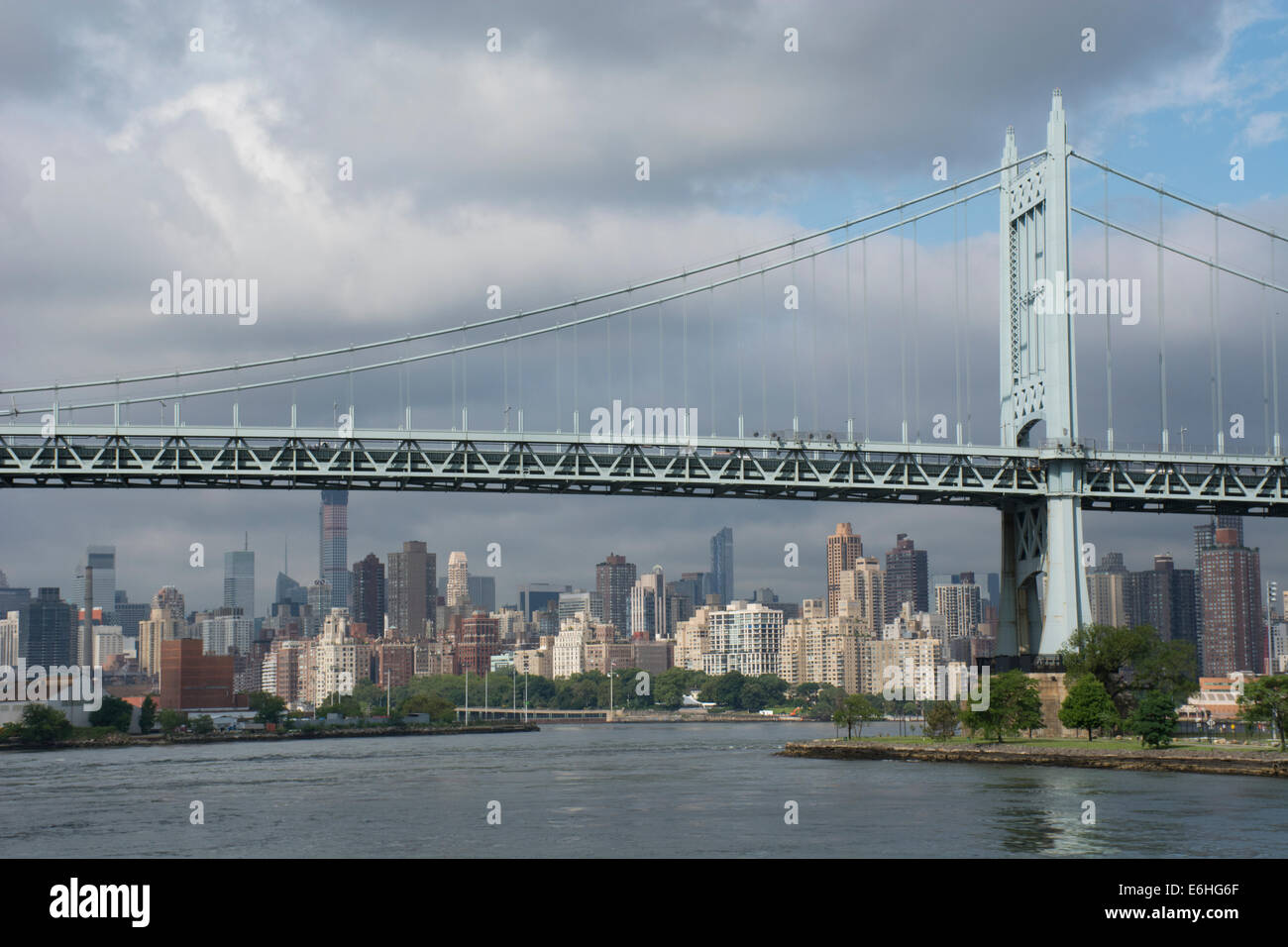 New York, New York, East River. New York City skyline view from the