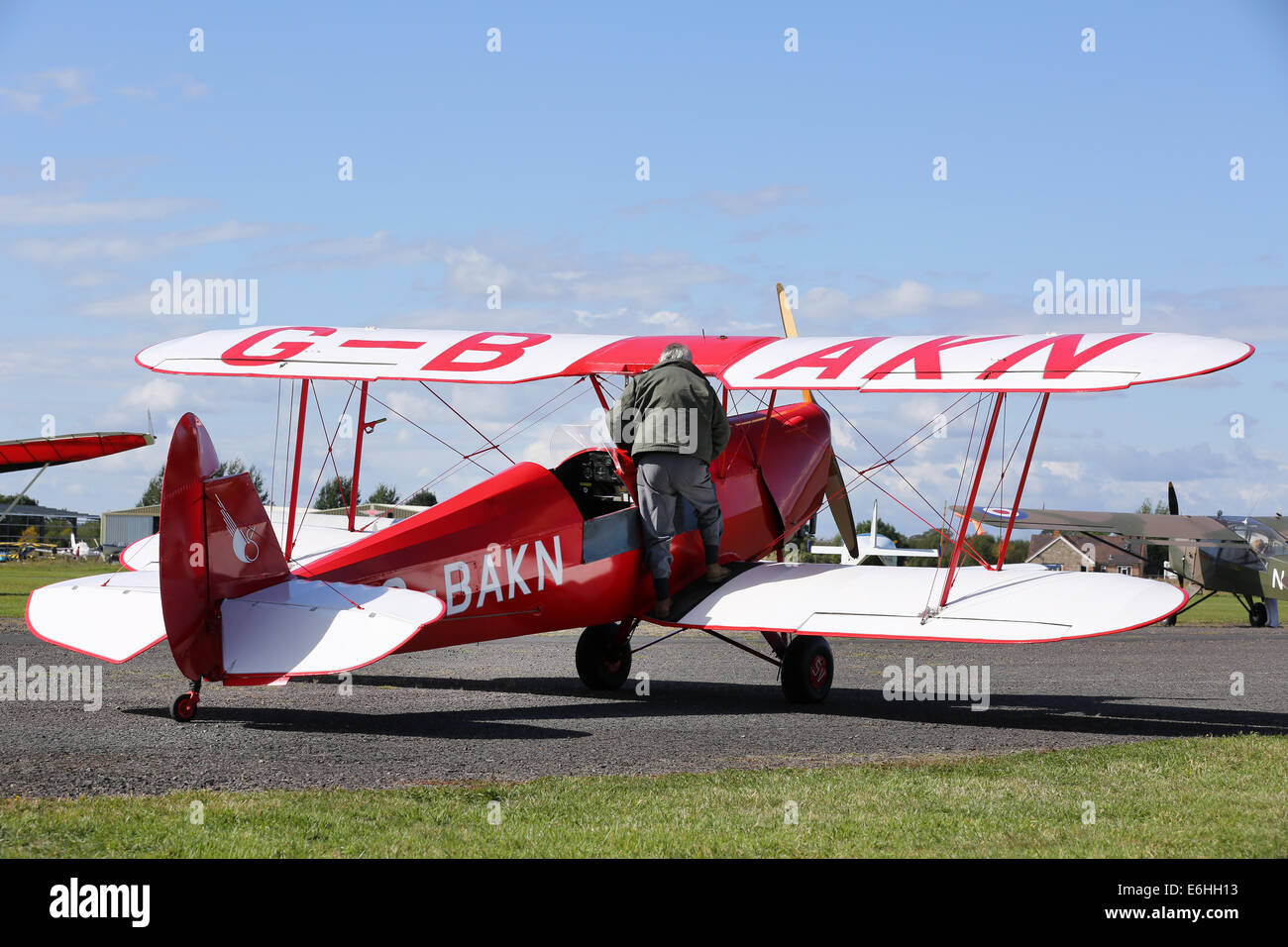 1946 Stampe SV4C biplane at Henstridge airshow in Somserset, 23 August 2014 Stock Photo