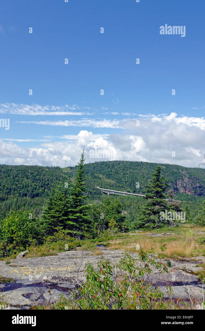 Bridge on Trans-Canada Highway near Superior Lake Stock Photo