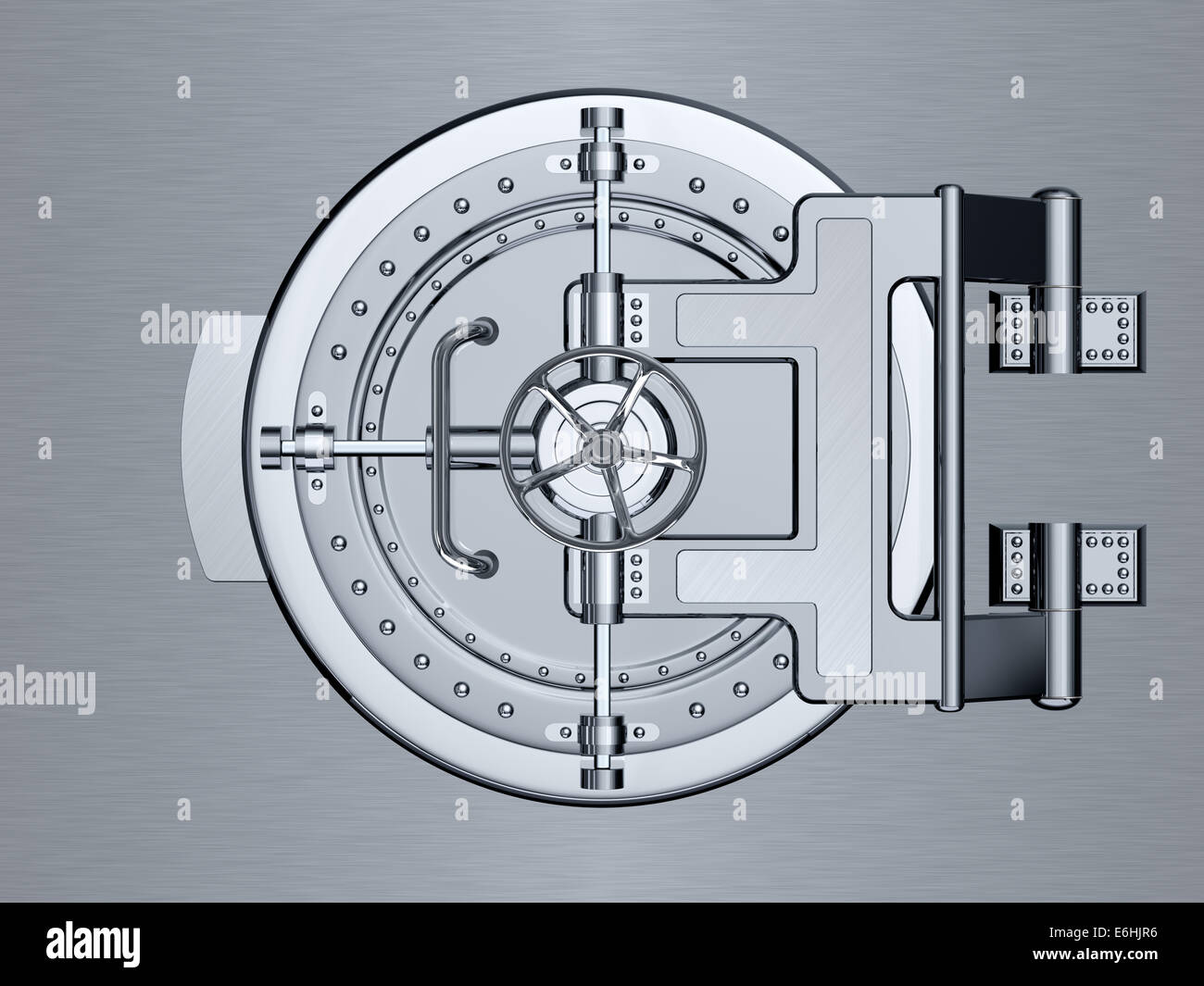 Closed Bank Vault Door - 3d render Stock Photo