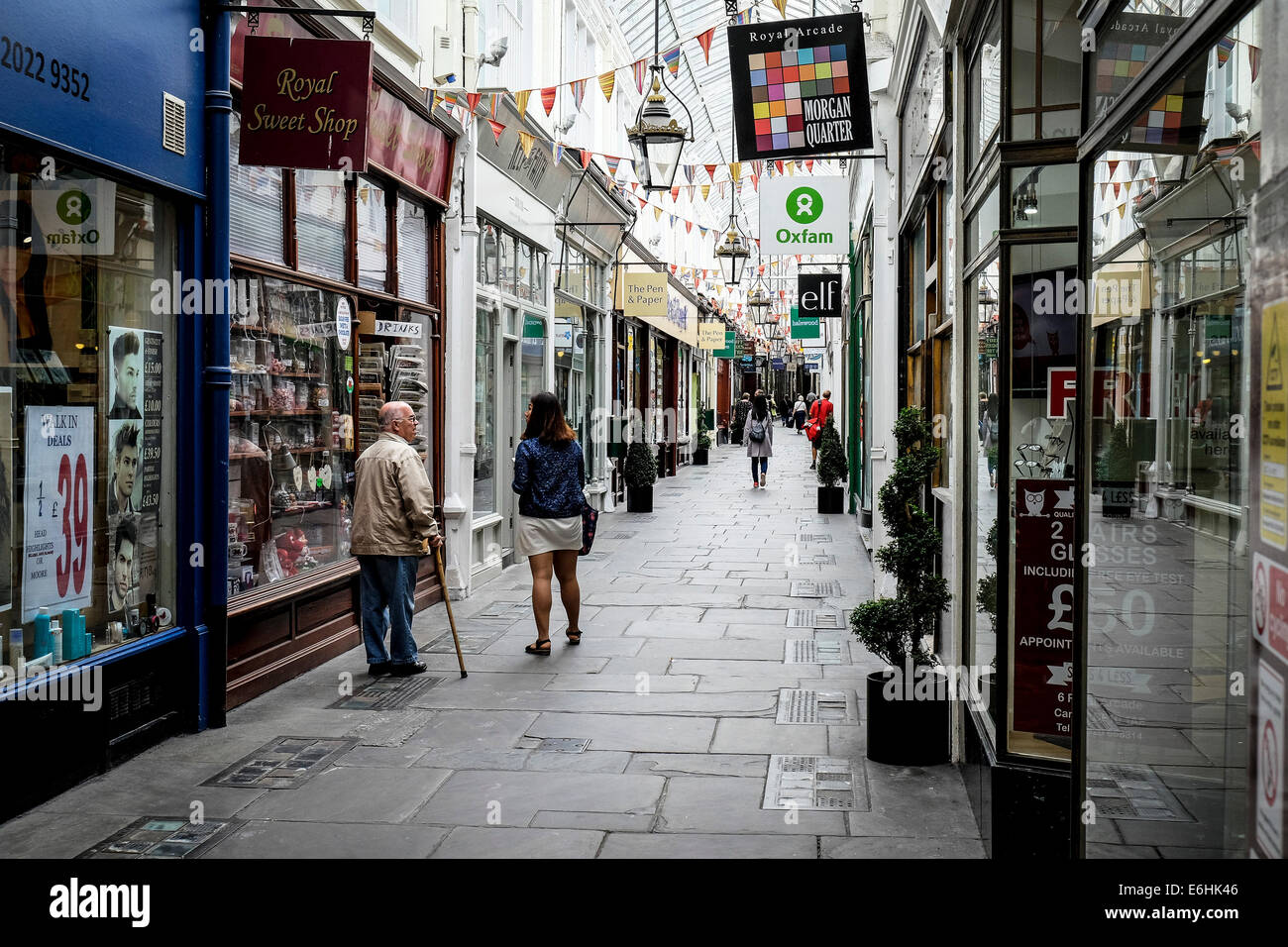 The Royal Arcade in Cardiff. Stock Photo
