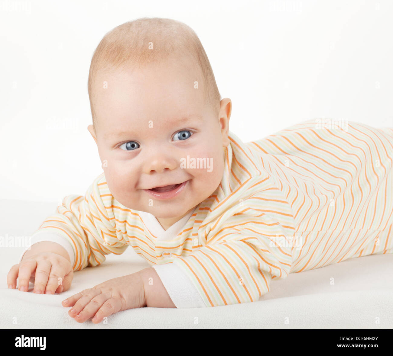 Portrait of cute baby on white Stock Photo - Alamy