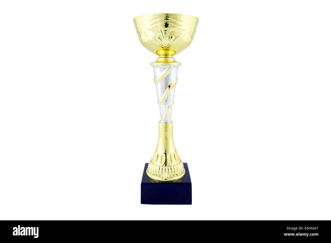 Gold trophy award isolated on white background Stock Photo