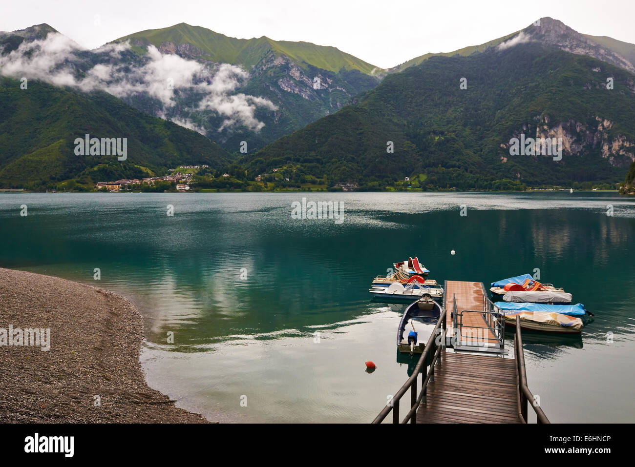 Lago di Ledro, west of lake Garda, Trento, Italy, Europe Stock Photo