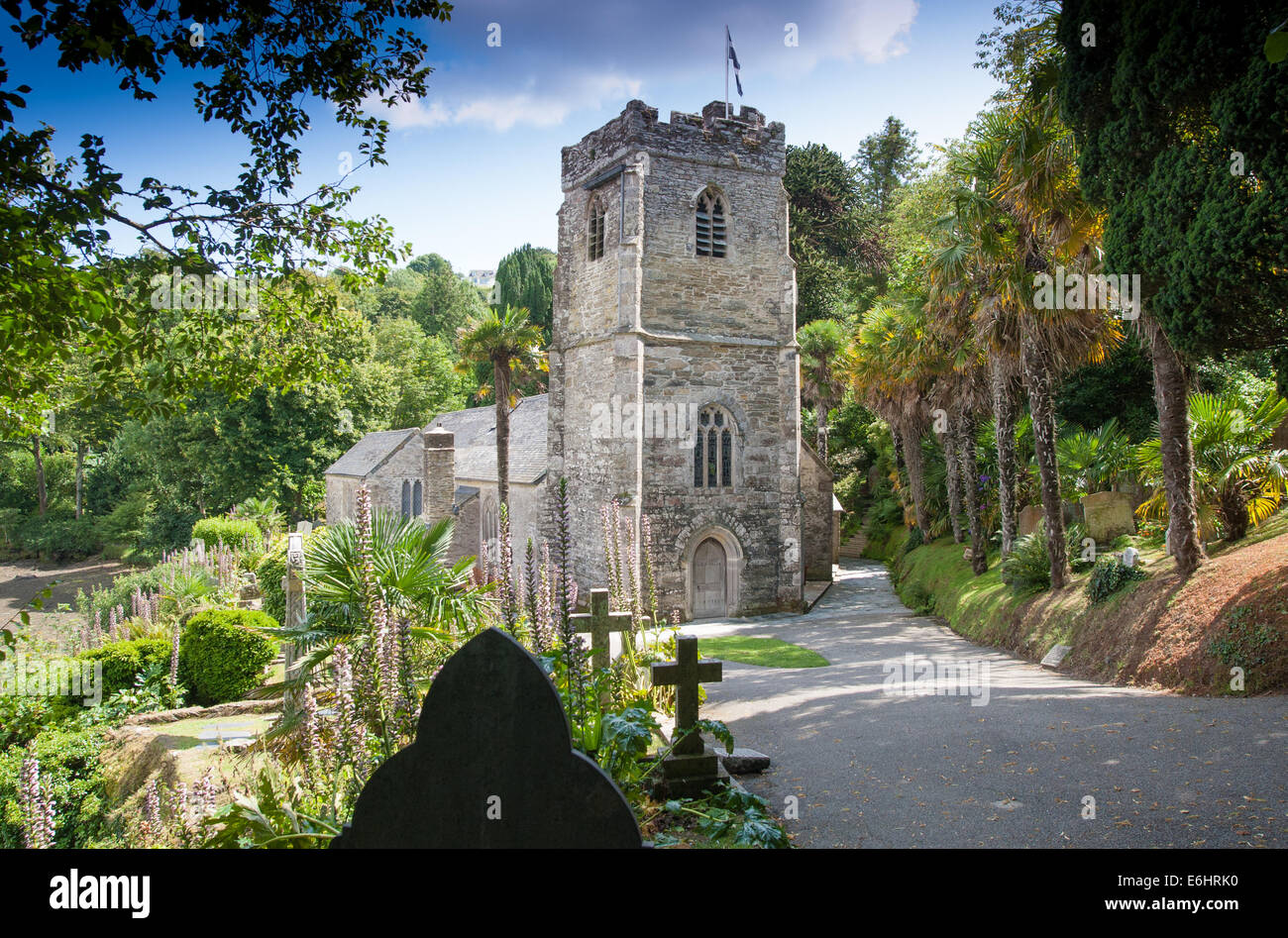 Saint Just in Roseland Church, Cornwall, England Stock Photo Alamy