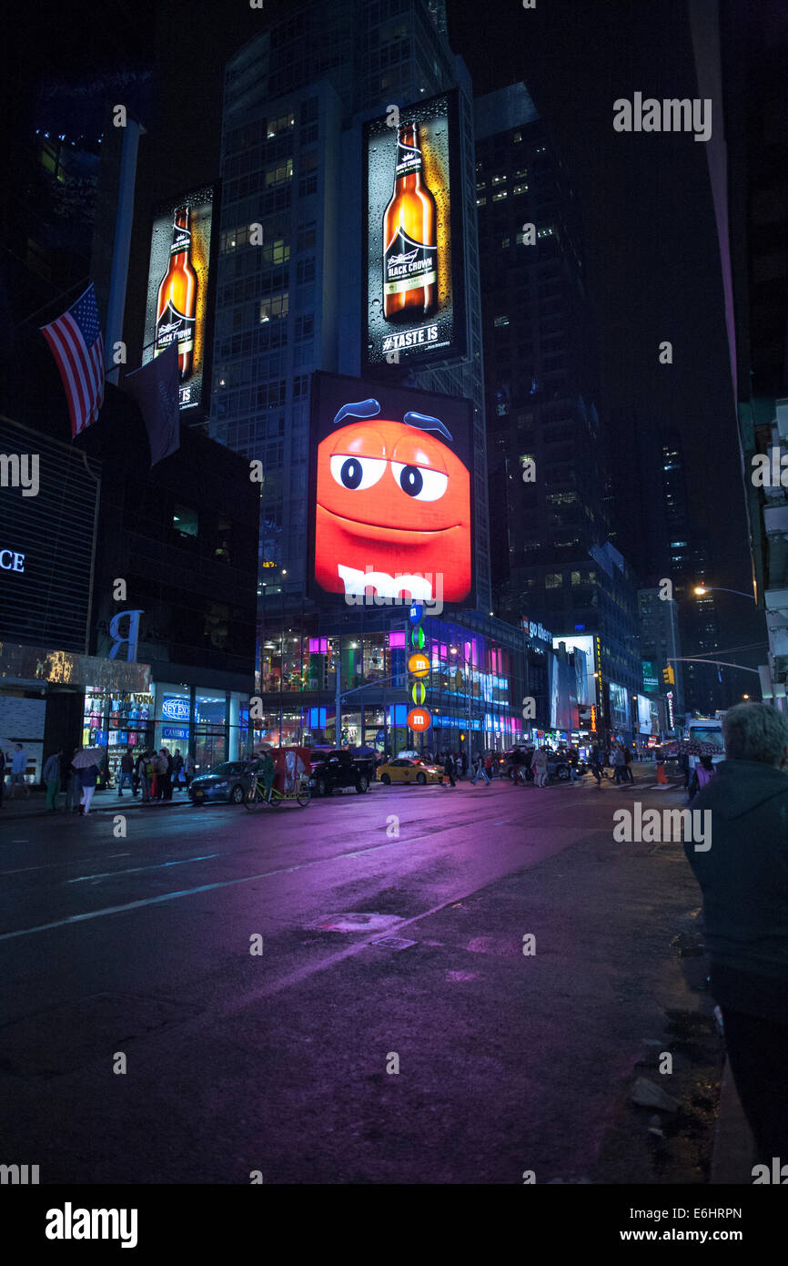 The entrance of the M&M Store at Times Square in NYC Stock Photo