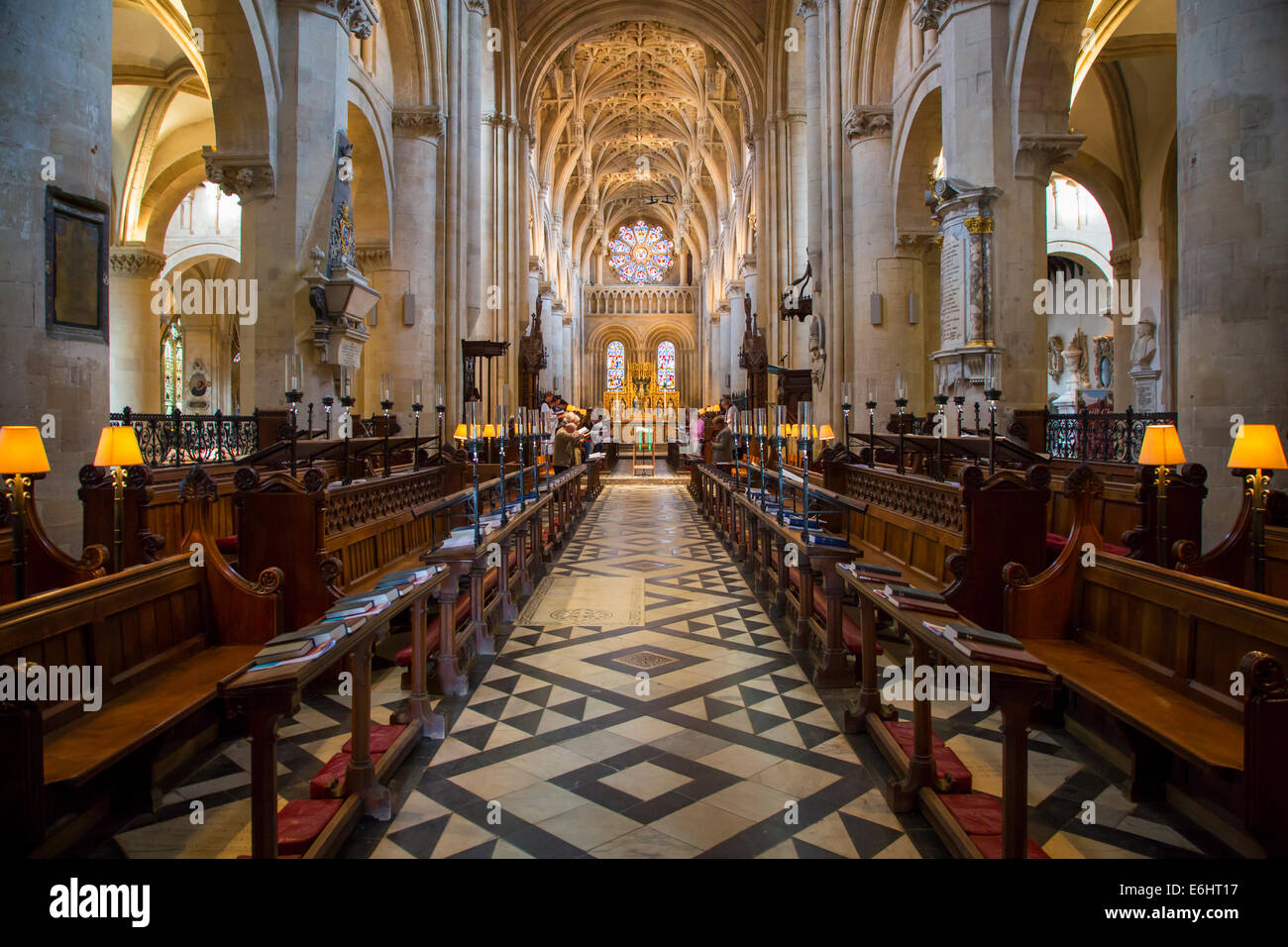 Interior of Christ Church - founded 1524 by Cardinal Wolsey, Re-founded in 1546 by Henry VIII, Oxford University, England Stock Photo