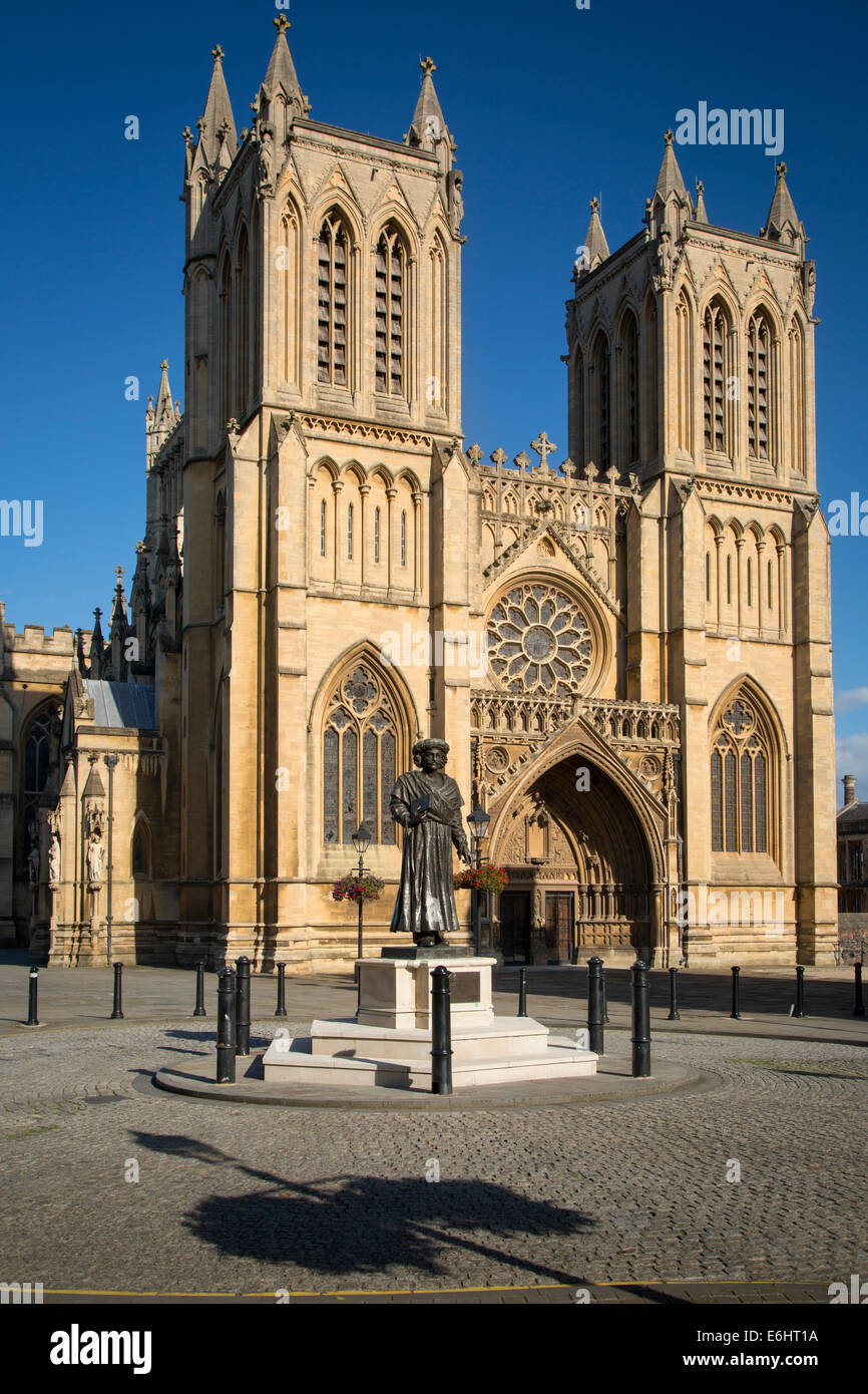 Rajah Rammohun Roy statue below Cathedral Church of the Holy and Undivided Trinity, Bristol, England Stock Photo