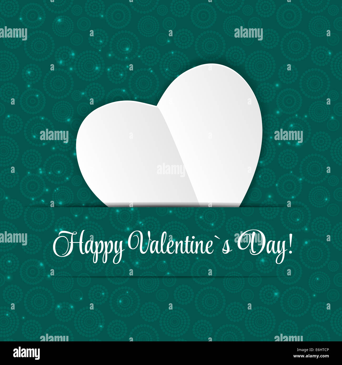 Happy Valentines Day Card with Heart. Vector Illustration Stock Photo ...