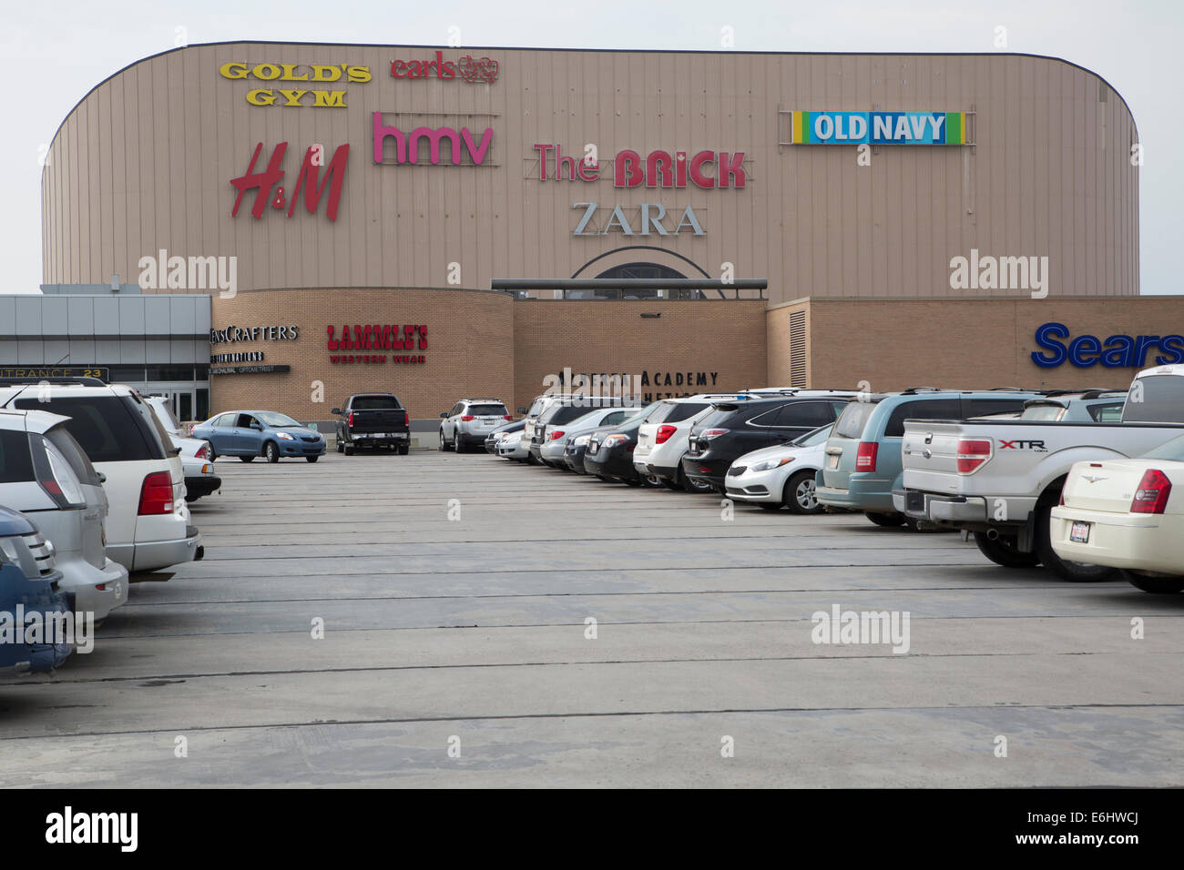West Edmonton mall exterior and parking lot Stock Photo
