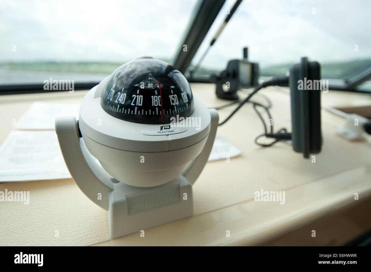 Boat marine compass Stock Photo