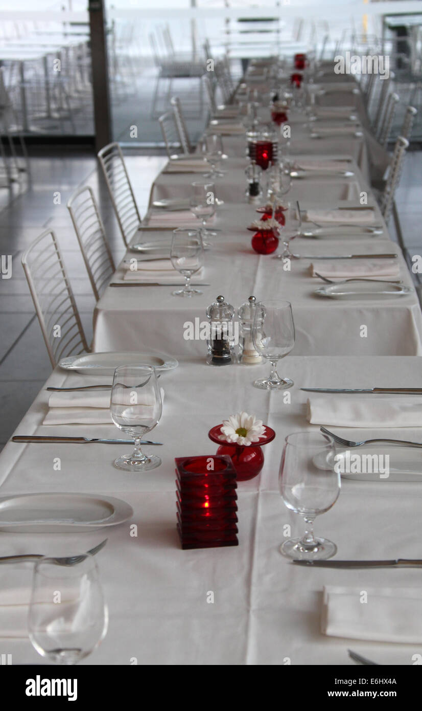 Tables at the restaurant inside the new Oslo Opera House in Norway Stock Photo