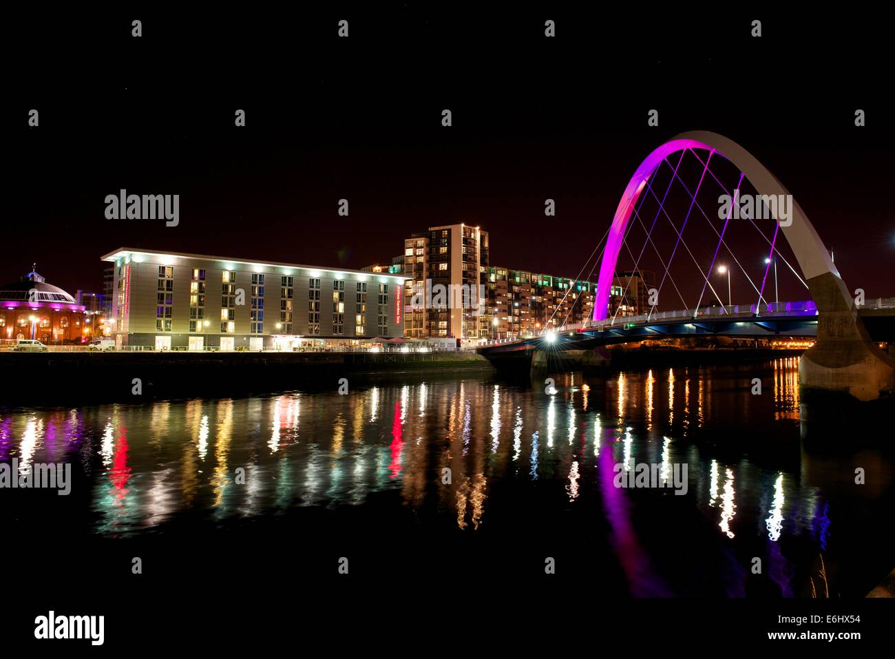 River Clyde at the Arc Bridge, Glasgow. Stock Photo