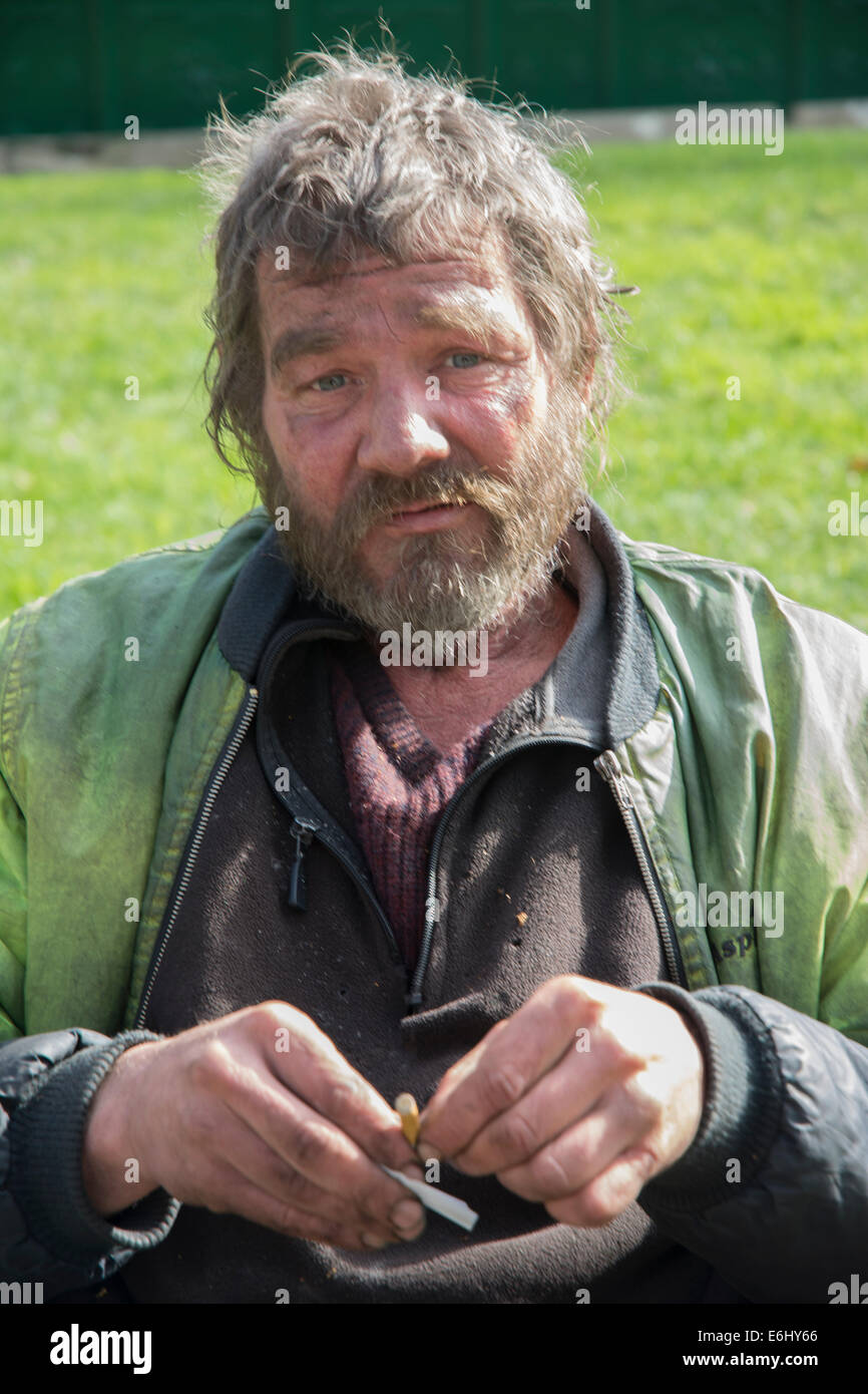 Scruffy Homeless Alcoholic Man Melbourne Australia Stock Photo