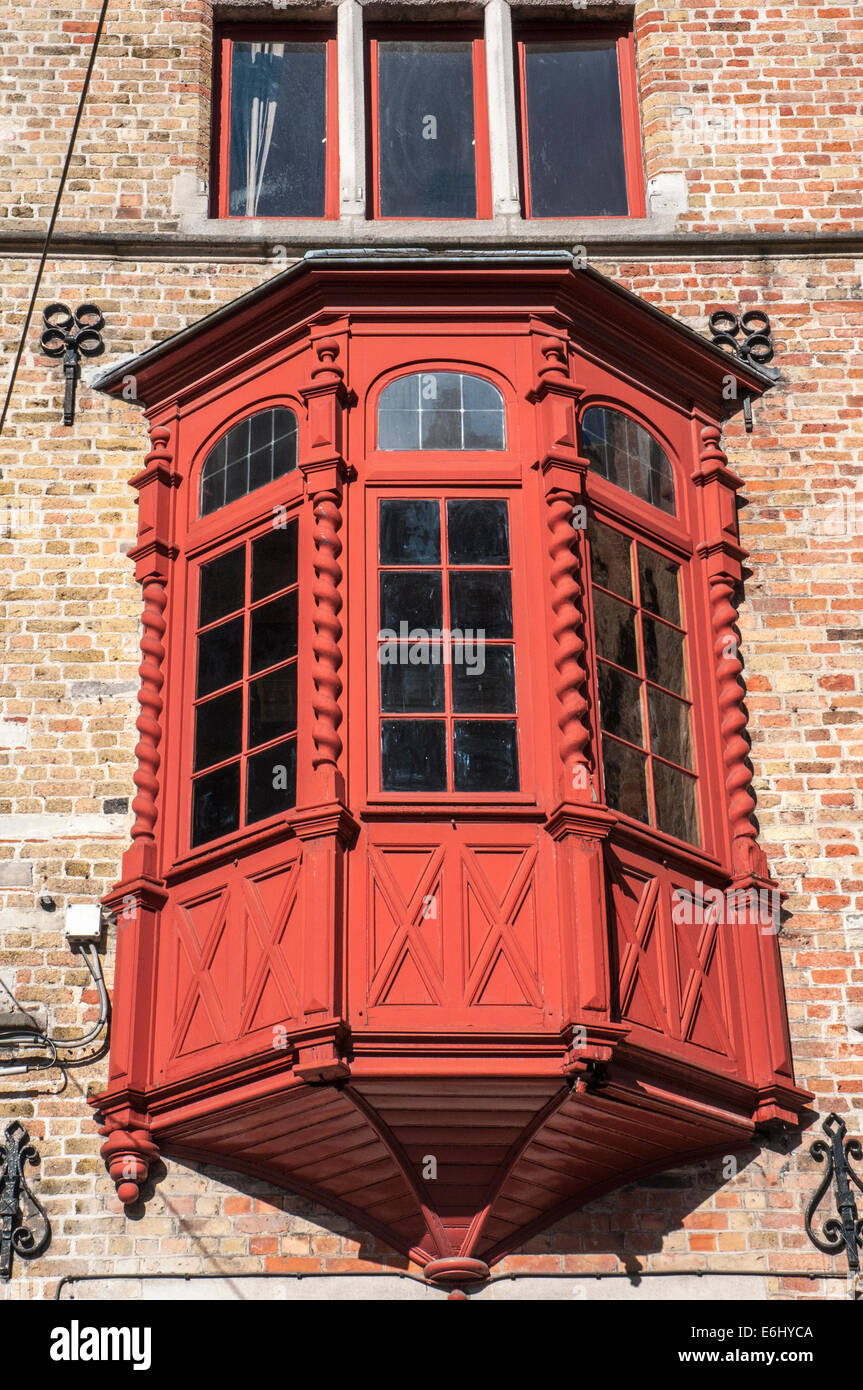 Ornate window box in the Hanseatic merchants' quarter of Bruges ...