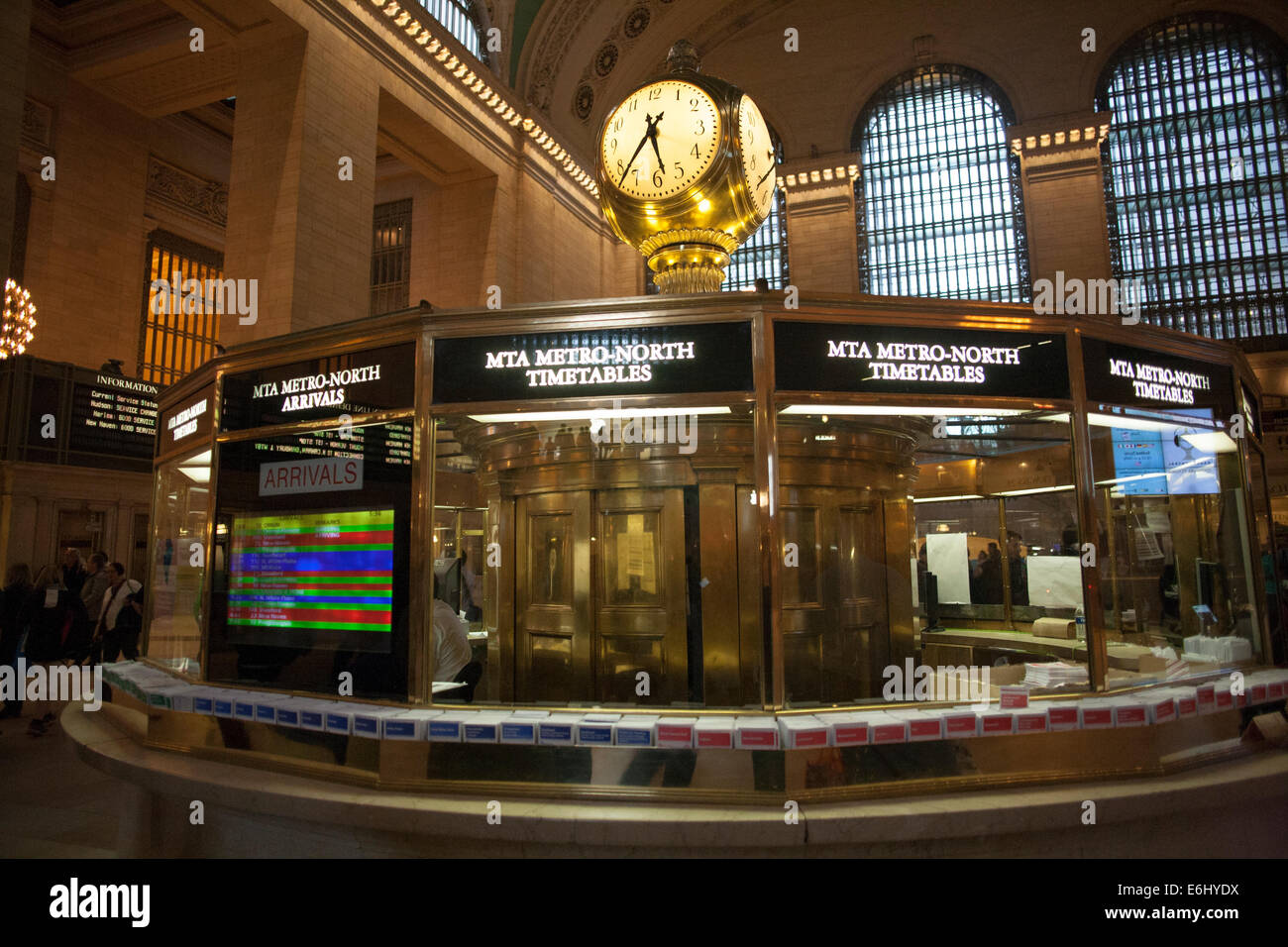 The Clock And Information Desk At Grand Central Station Stock