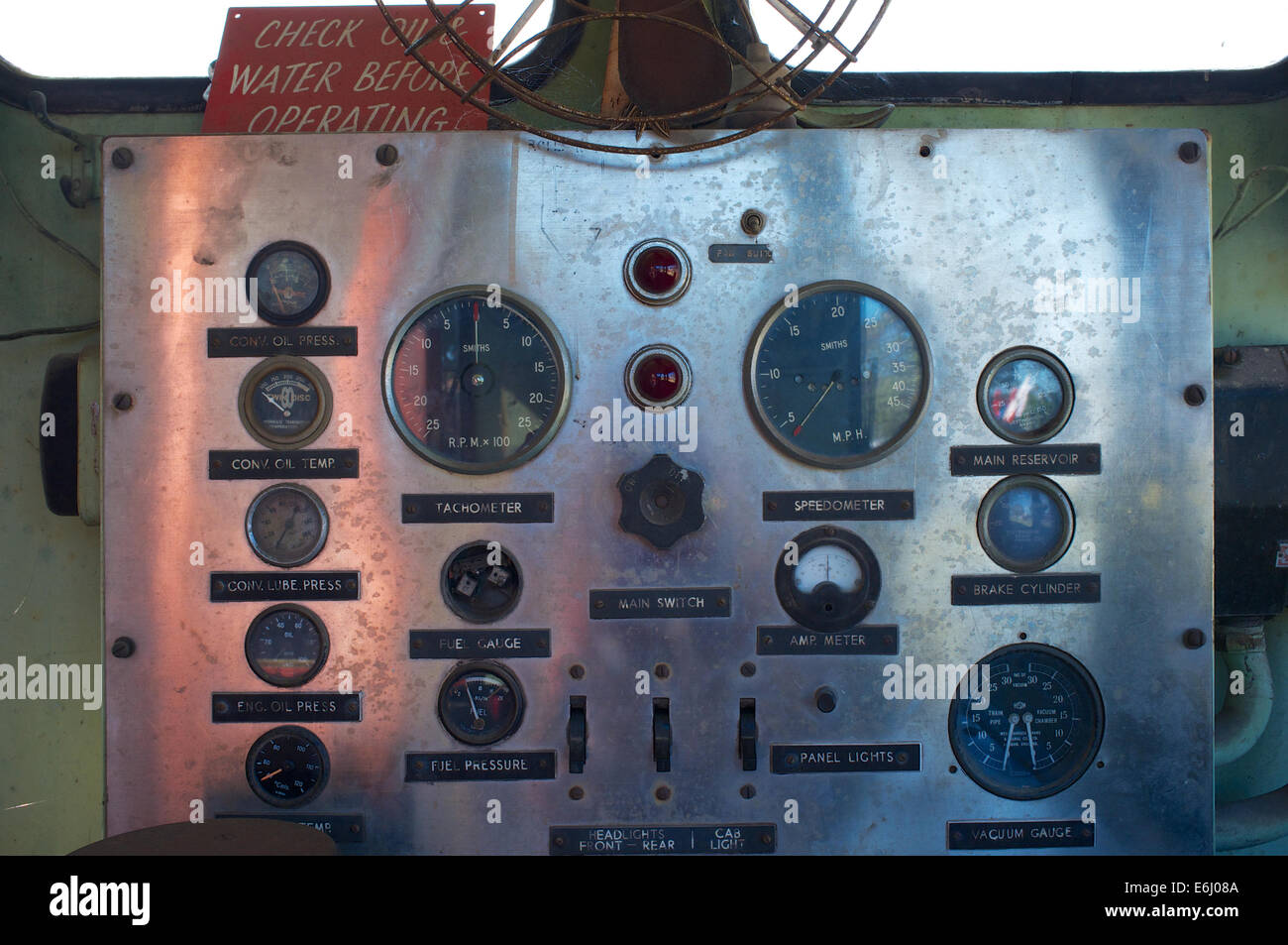 The control panel in the cab of E30, a diesel 040