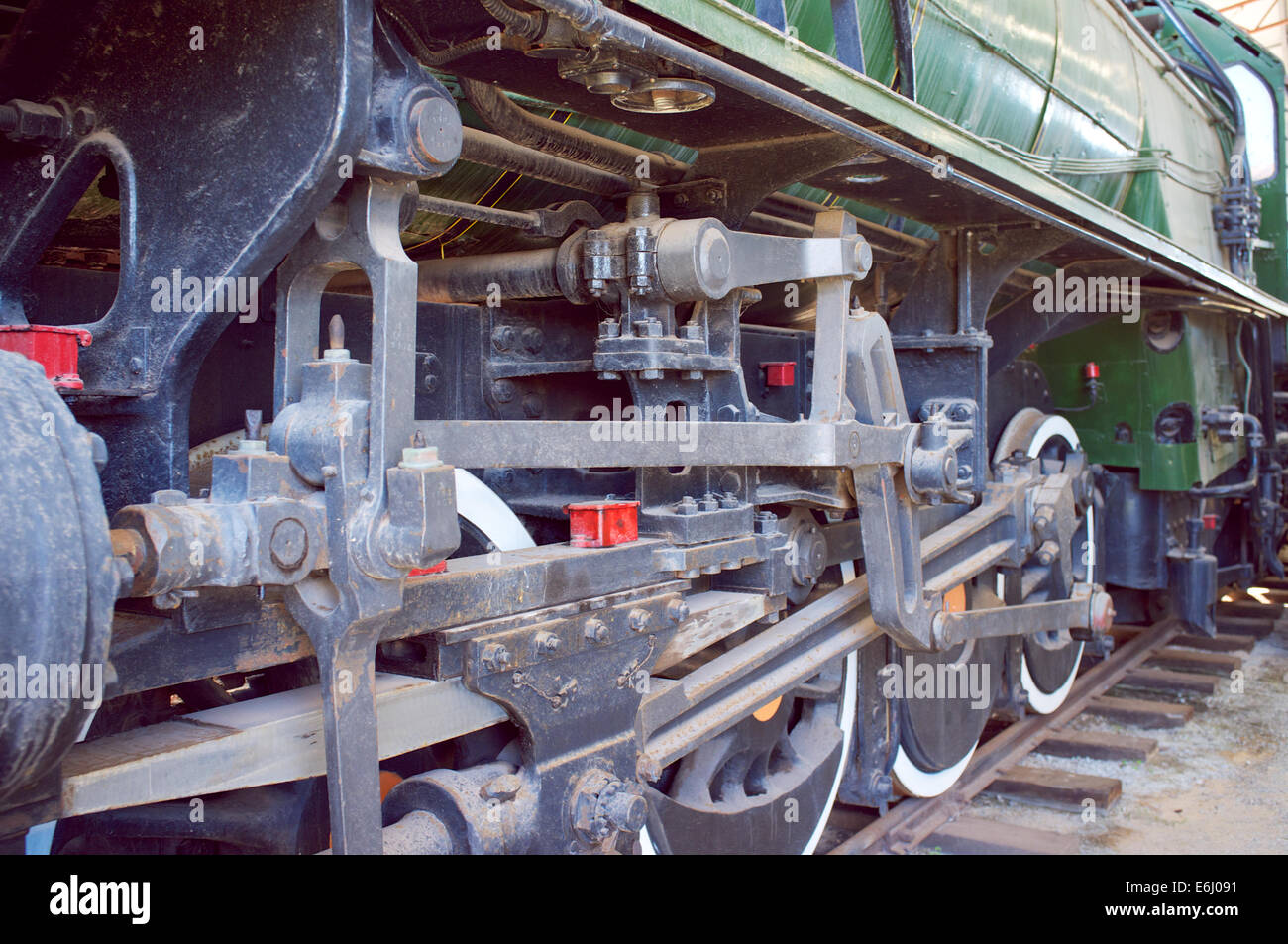 The running gear of V1220, a 282 mainline freight steam