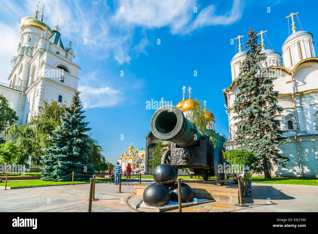 Moscow Kremlin Tour - 23. General view of the Tsar cannon Stock Photo