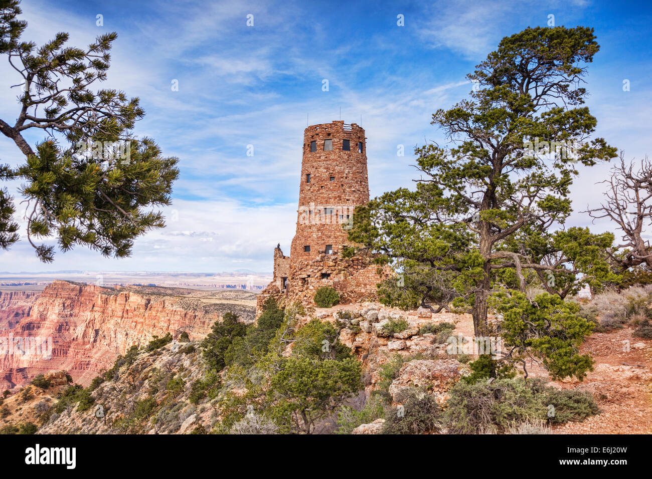 Desert View Watchtower, Grand Canyon, Arizona. Stock Photo