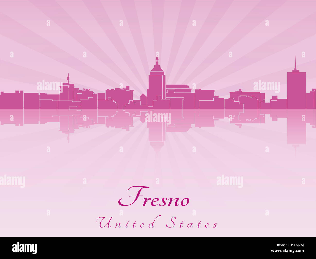 Fresno skyline in radiant Stock Photo