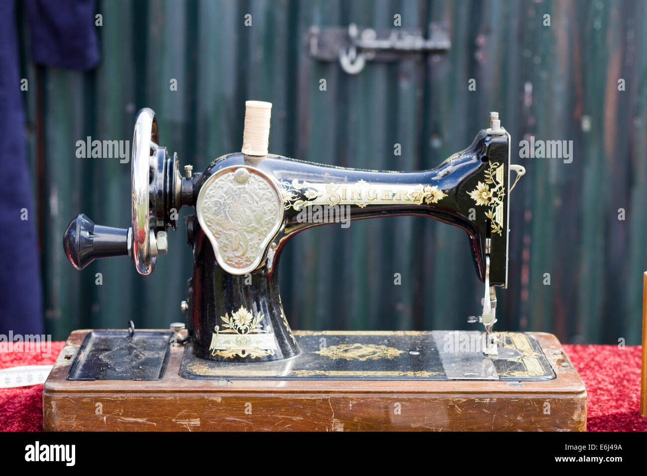 Vintage Singer Sewing Machine Stock Photo