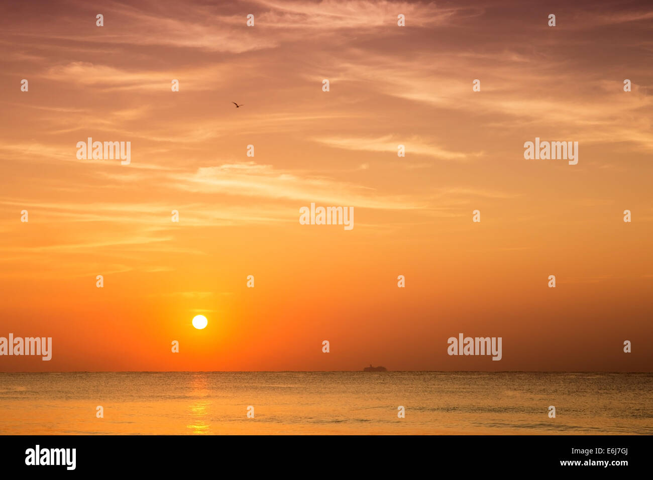 Sunrise over caribbean sea in Playa del Carmen, Mexico Stock Photo Alamy