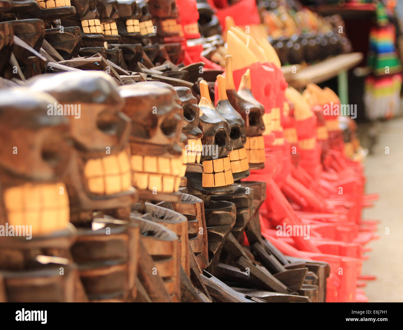 Skeleton souvenirs from Chichen Itza , Mexico Stock Photo