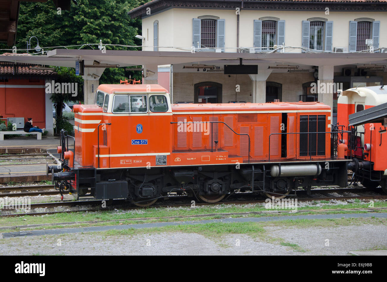 Train station of Iseo at Lake iseo, Lombardy, Italy. Stock Photo
