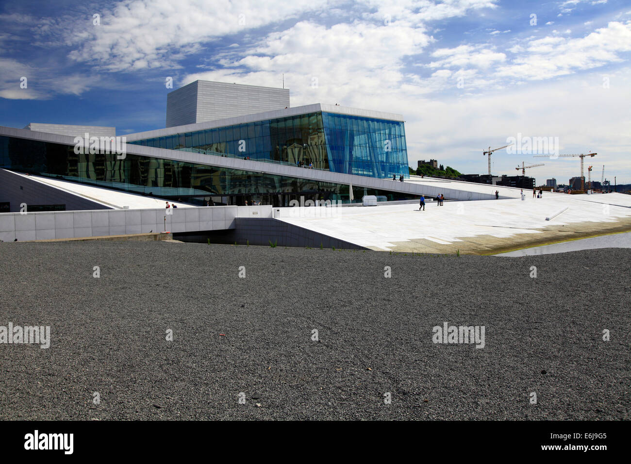 The new Oslo Opera House opened in 2008 and it is the largest Norwegian culture project. The building is modeled on a drifting iceberg. It is 110 m wide, 207 m long. Photo: Klaus Nowottnick Date: June 3, 2014 Stock Photo