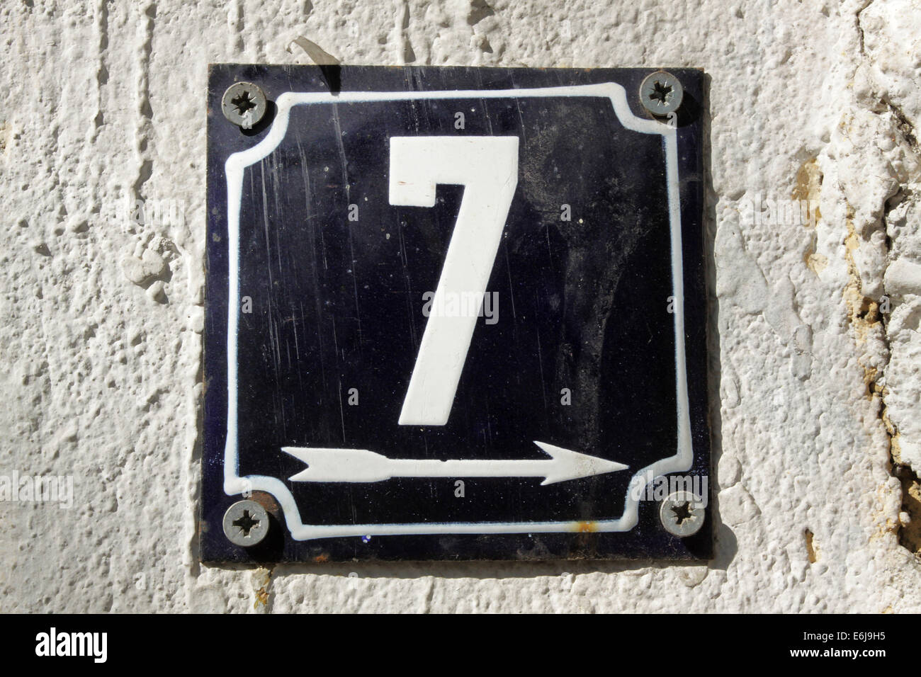 House numbers in different styles and colors (concept for real estate