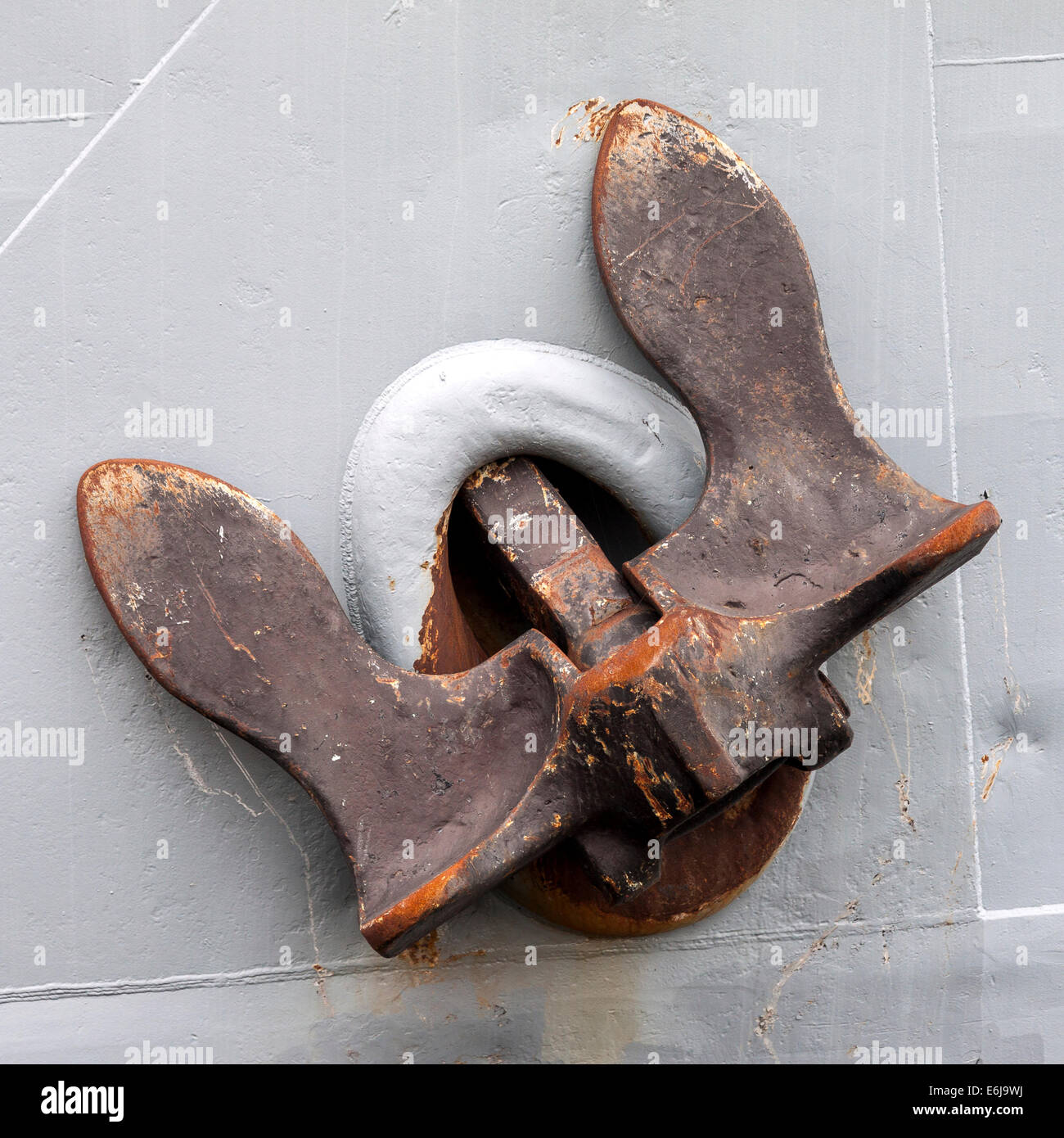 Closeup of old rusty anchor on a ship Stock Photo Alamy