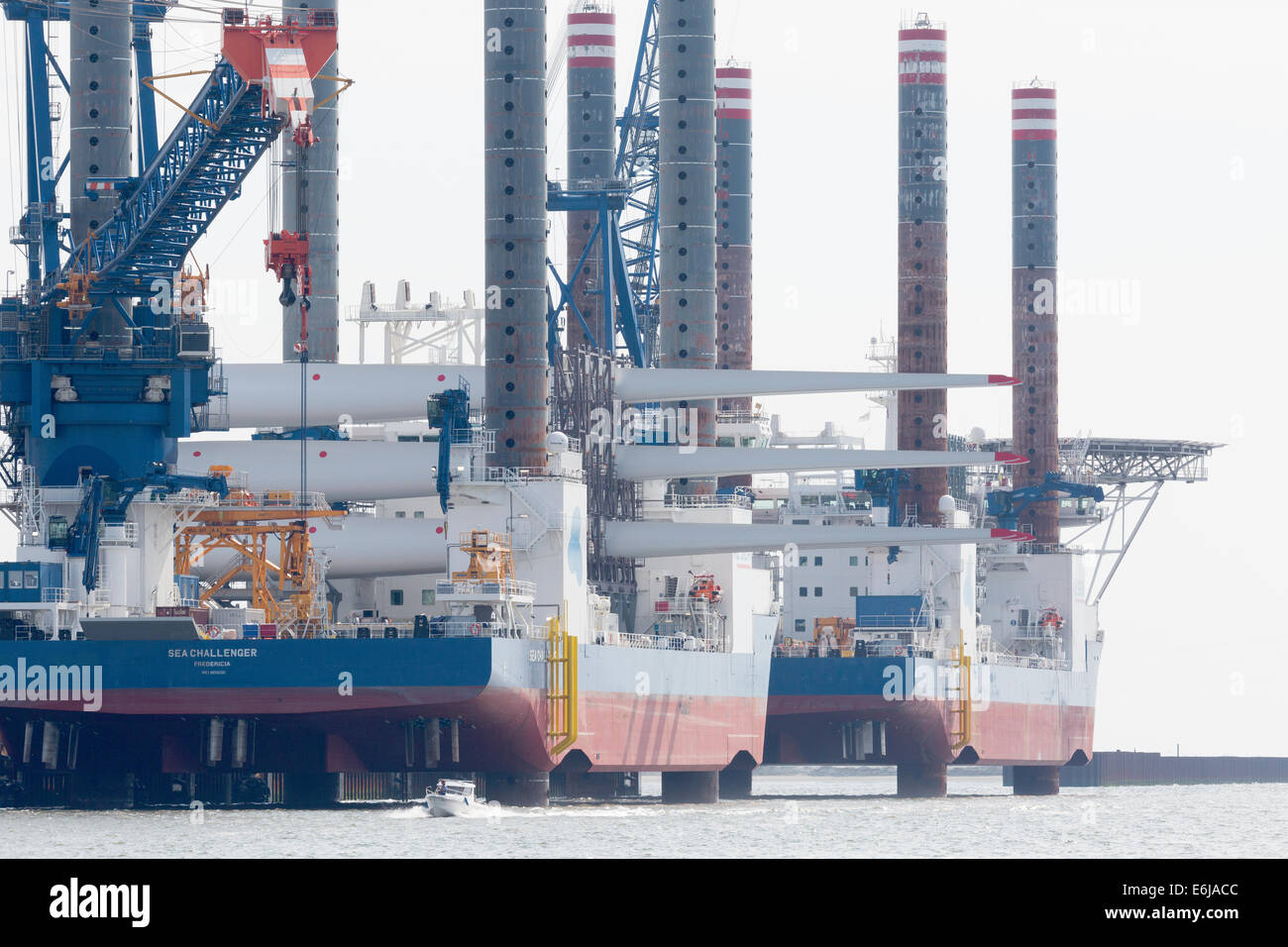 The Danish shipping company A2SEA use Port of Esbjerg sa base for several  offshore wind power projects in the North Sea sector Stock Photo - Alamy