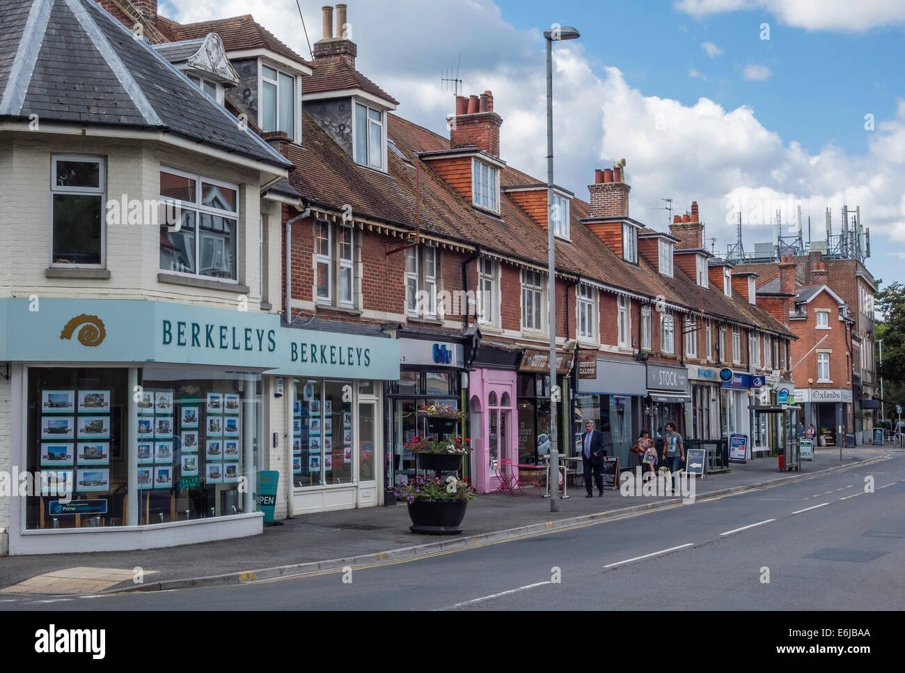 Canford Cliffs Village High Street, Poole, Dorset, England, UK Stock