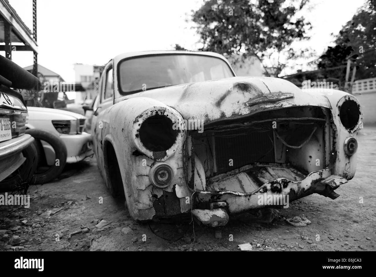 car wreck Stock Photo