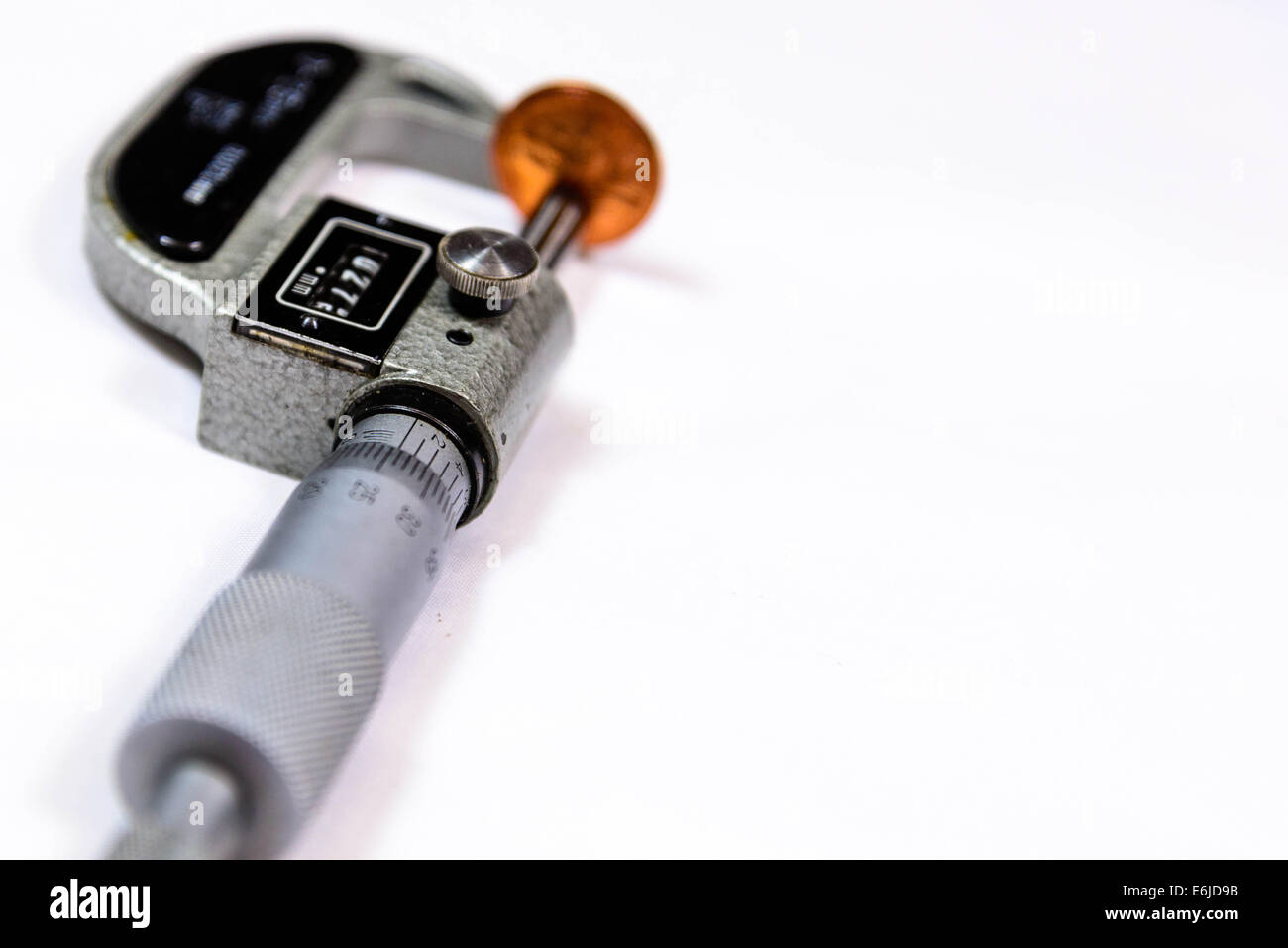 a micrometer gauge to measure thickness Stock Photo Alamy