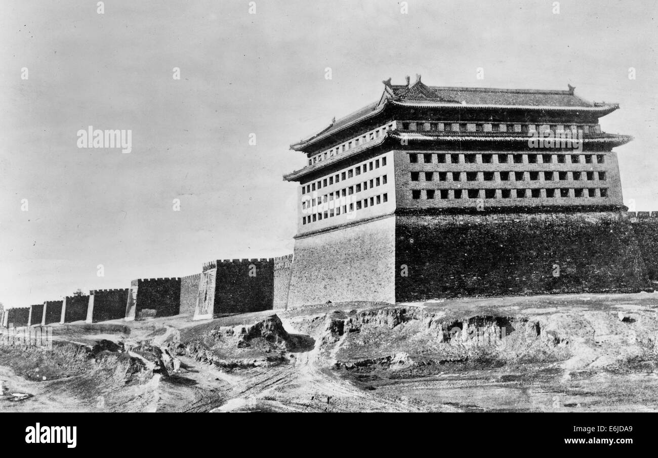 Chinese Wall, Peking, China -  The Great Wall, Peking, circa 1900 Stock Photo