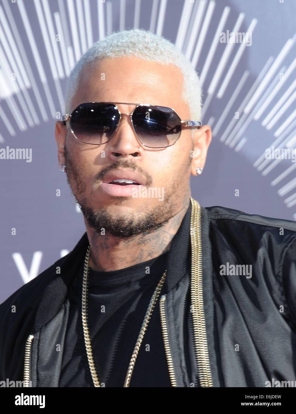 Inglewood, CA. 24th Aug, 2014. Chris Brown at arrivals for MTV Video Music Awards (VMA) 2014 - Part 2, The Forum, Inglewood, CA August 24, 2014. Credit:  Dee Cercone/Everett Collection/Alamy Live News Stock Photo