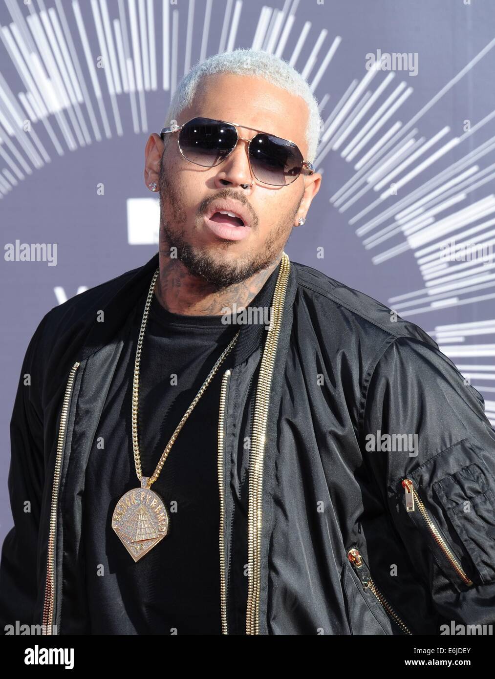 Inglewood, CA. 24th Aug, 2014. Chris Brown at arrivals for MTV Video Music Awards (VMA) 2014 - Part 2, The Forum, Inglewood, CA August 24, 2014. Credit:  Dee Cercone/Everett Collection/Alamy Live News Stock Photo