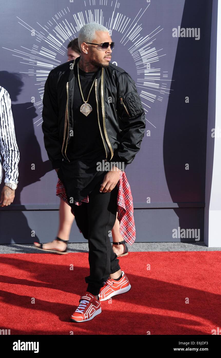 Inglewood, CA. 24th Aug, 2014. Chris Brown at arrivals for MTV Video Music Awards (VMA) 2014 - Part 2, The Forum, Inglewood, CA August 24, 2014. Credit:  Dee Cercone/Everett Collection/Alamy Live News Stock Photo