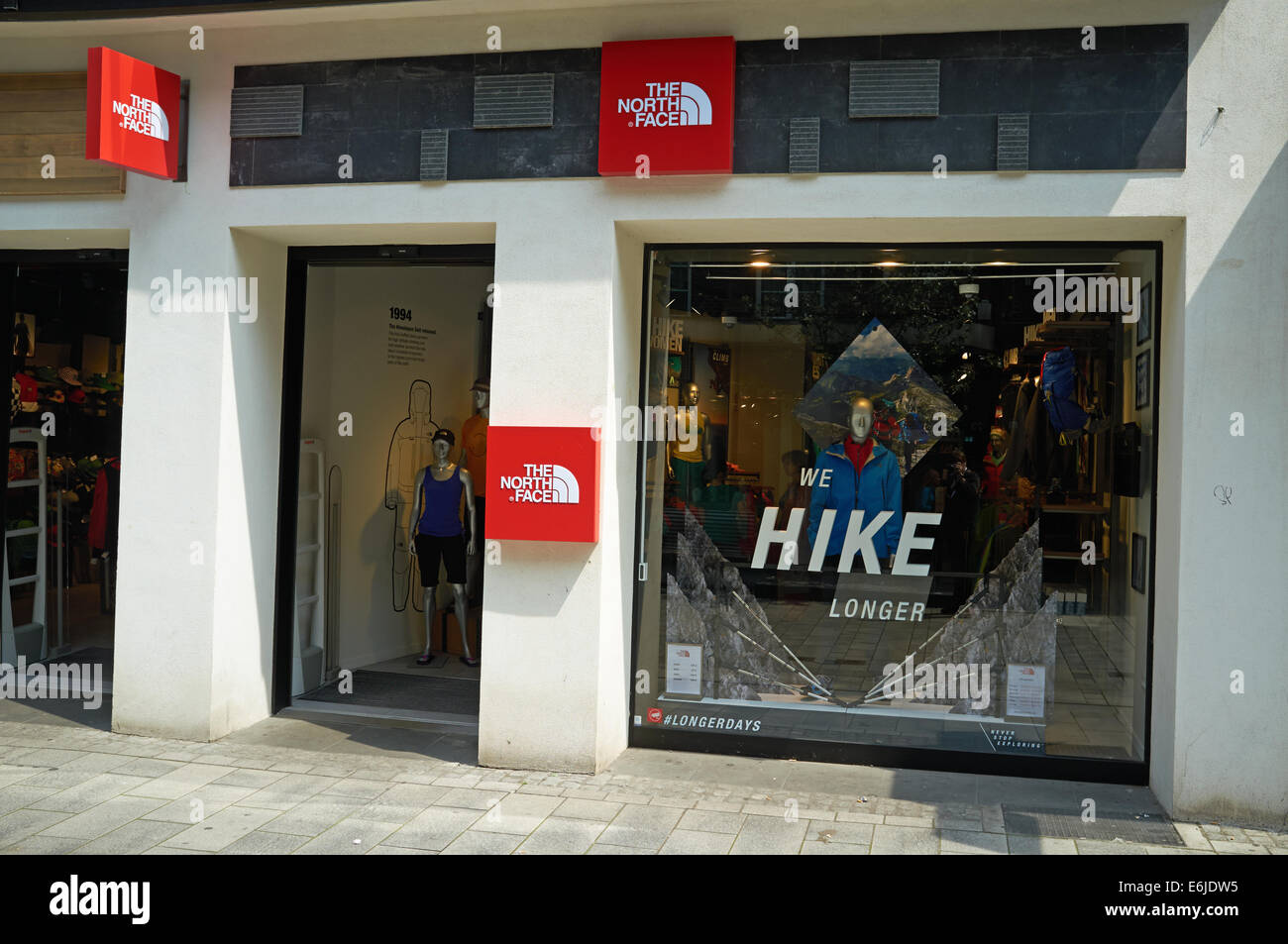The North Face outdoor clothing store Dusseldorf Germany Stock Photo