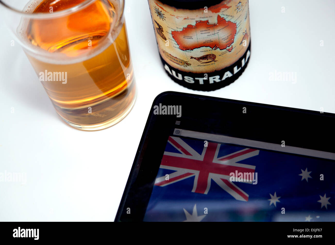 Souvenir Australian beer cooler and lager, London Stock Photo