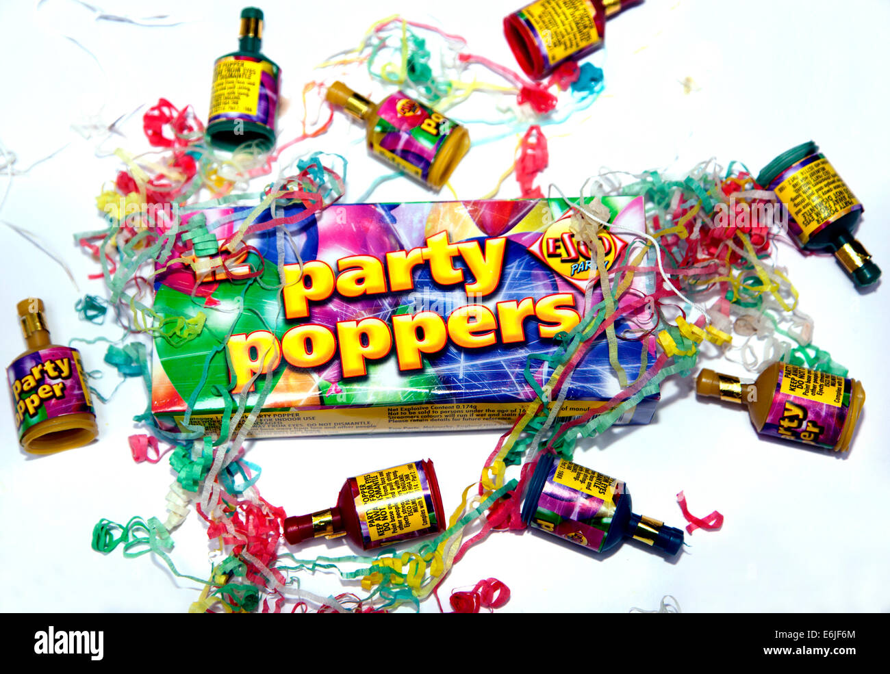 Party poppers, London Stock Photo