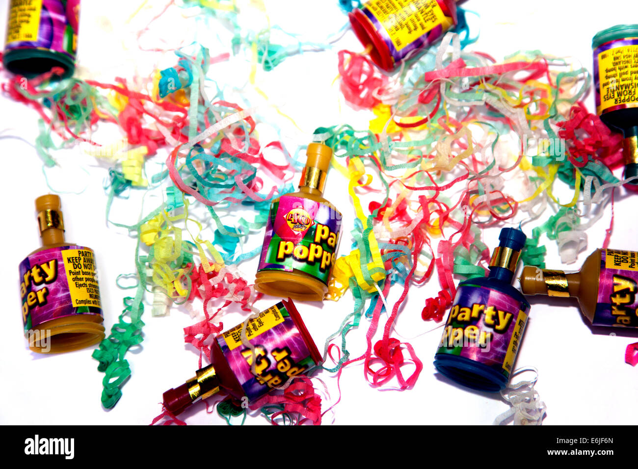 Party poppers, London Stock Photo