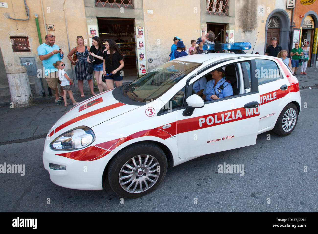The polizia municipale the municipal police of Italy in Pisa Italy Stock Photo