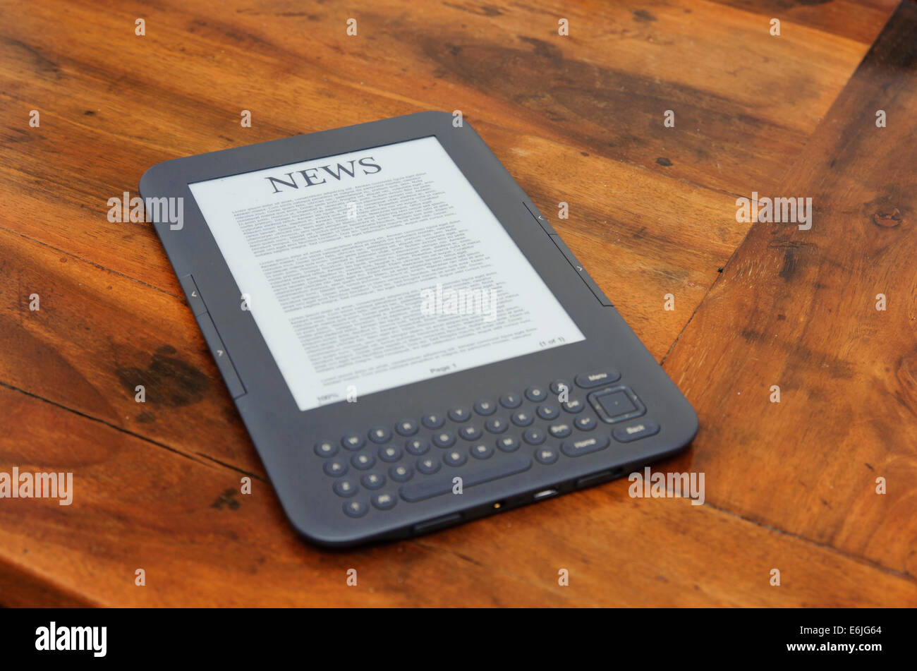 ebook reading device on the table Stock Photo Alamy