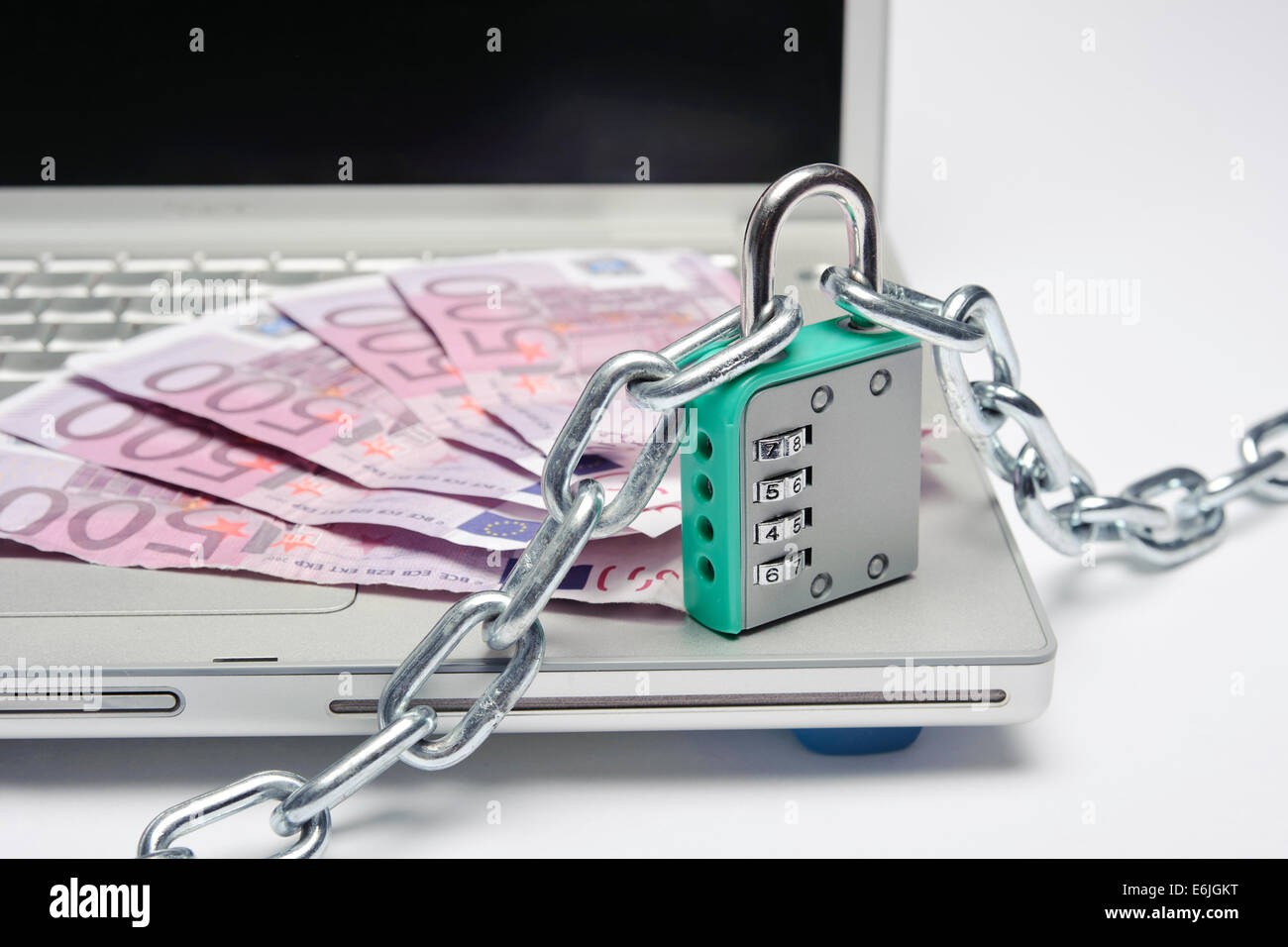 Money padlock laptop meaning safety hires stock photography and images