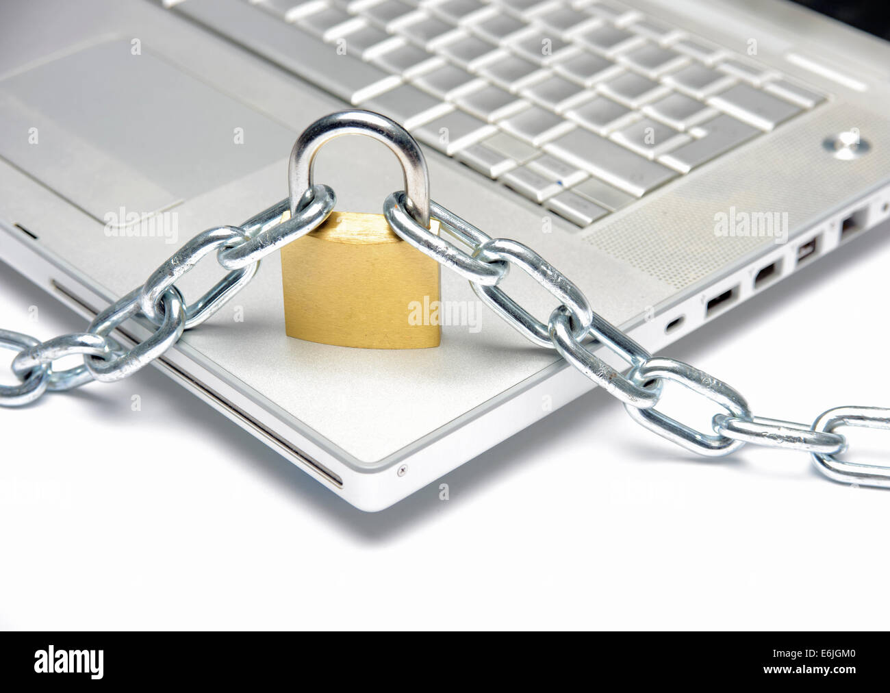 closeup of a laptop and padlock meaning safety Stock Photo Alamy